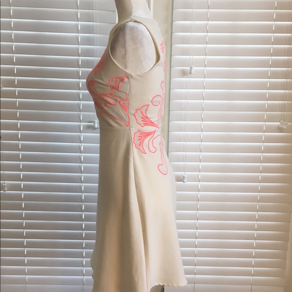 Modcloth Fervour X-Small Beige Coral Pink Dress - Picture 4 of 8